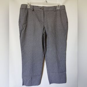 Hilary Radley Womens Cropped Ankle Pant Size 14 Color Black/White Pattern
